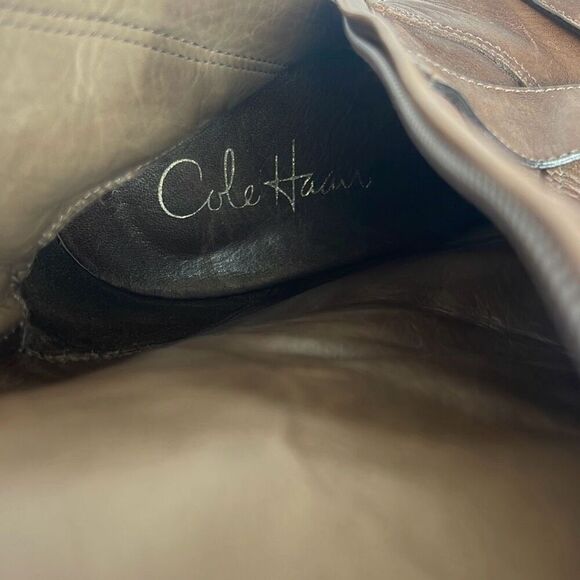 Cole Haan x Nike Air Boots Leather Heeled Knee High Womens 8.5B Riding Brown - Picture 10 of 14